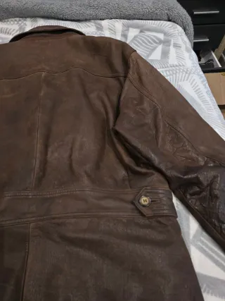 Chaqueta de piel vacuno marrón