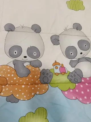 Colcha Edredón Cama Nido Panda y cojín a juego