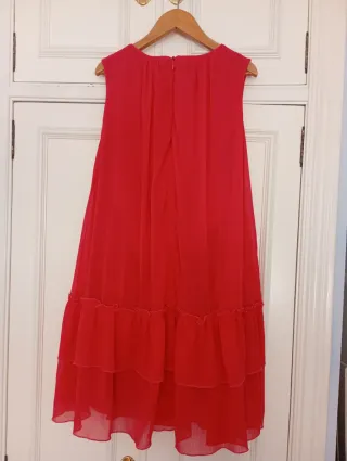 Vestido gasa rojo niña elegante