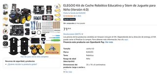 ELEGOO Kit Coche Robótico Educativo Arduino