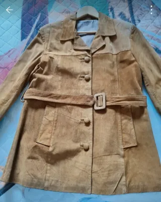 Cazadora ante mujer beige/marrón