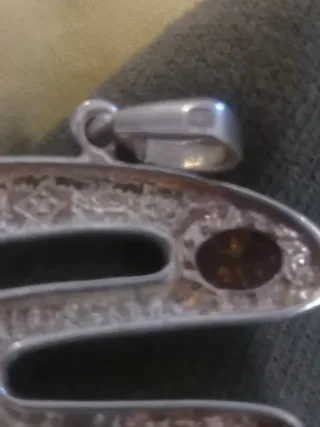 Ciondolo Argento e Ambra Serpente