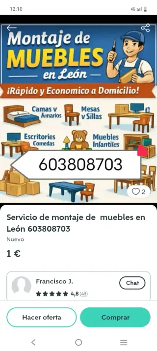 Montador de muebles Portes  en León y pueblos