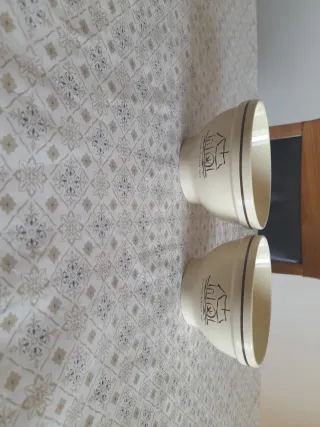 Set 2 Tazze Latte Beige e Marrone