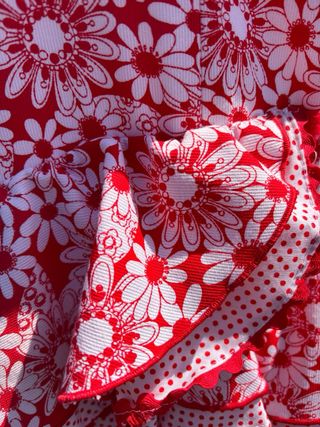 Vestido Sevillana Niña Piqué Flores