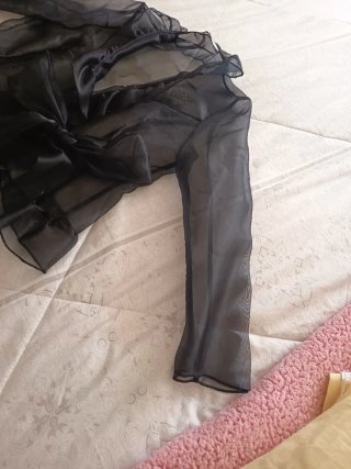 Blusa transparente negra talla única