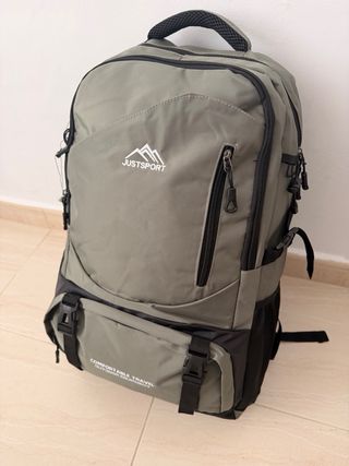 Mochila de Montaña JUSTSPORT Negra/Verde Oliva