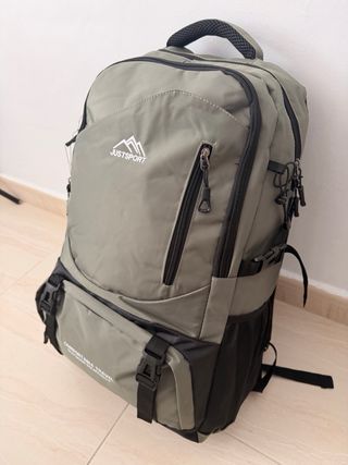 Mochila de Montaña JUSTSPORT Negra/Verde Oliva