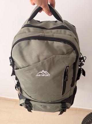 Mochila de Montaña JUSTSPORT Negra/Verde Oliva