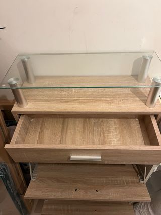 Mueble zapatero con cajón y cristal