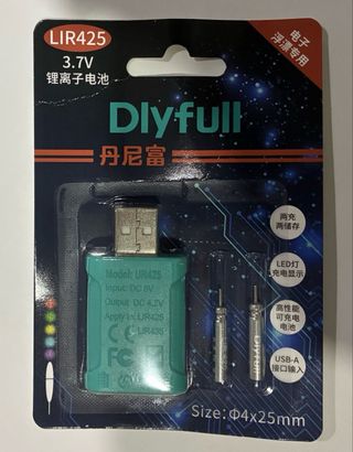 Carregador Bateria LIR425 3.7V USB