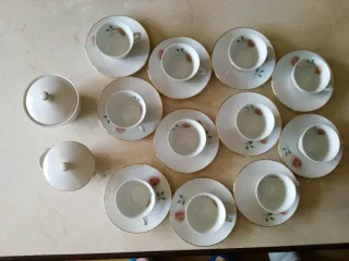 Juego 10 Tazas Café Santa Clara Porcelana