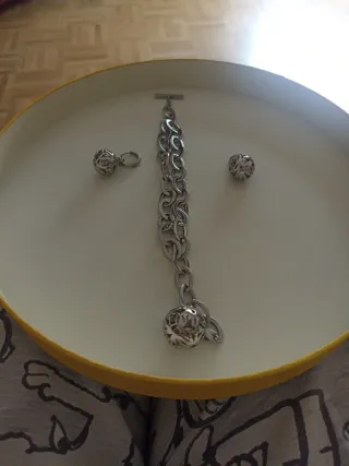 Conjunto Pulsera y Pendientes Acero