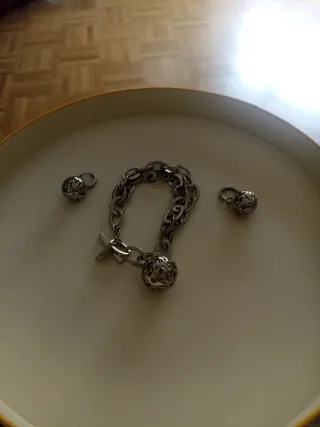 Conjunto Pulsera y Pendientes Acero