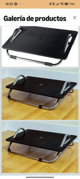 Reposapiés de oficina negro y plateado
