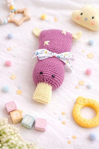 Patito dormido de crochet