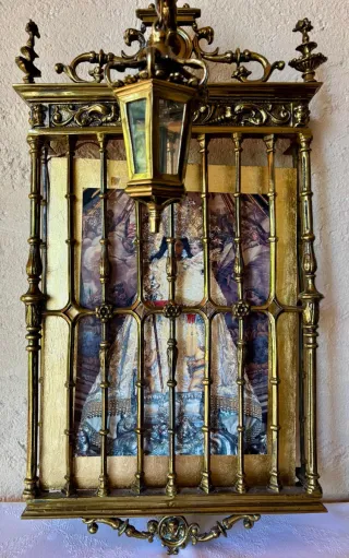 Reja Bronce Macizo con Farol Antigua