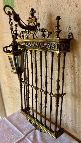 Reja Bronce Macizo con Farol Antigua