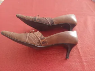 Zapatos Chalet Piel Beige/Marrón Talla 38
