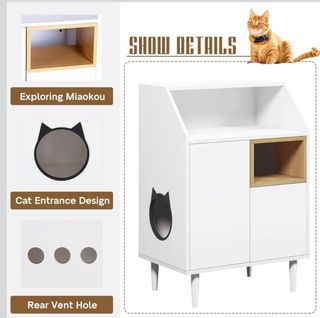 Mueble consola arenero para gato
