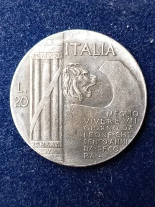 Italia Lire 20 1928 Vittorio Emanuele III