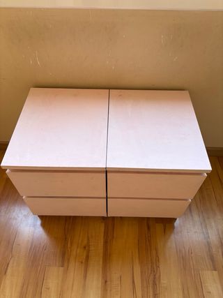 Pack 2 Mesitas Malm IKEA Rosa