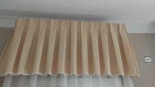 Cortinas color mostaza de tela