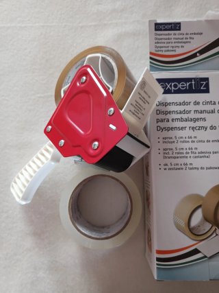 Dispensador cinta embalaje + 2 rollos