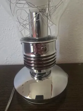 Lámpara Bombilla Vintage Latón y Cristal