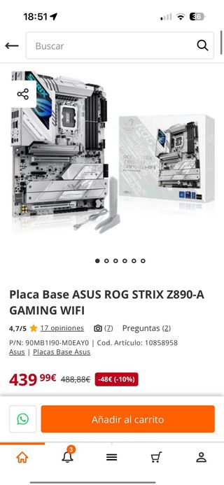 NUEVA PRECINTADA ASUS ROG STRIX Z890-A GAMING WIFI