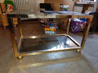 Tavolino/Carrello porta TV vetro e metallo