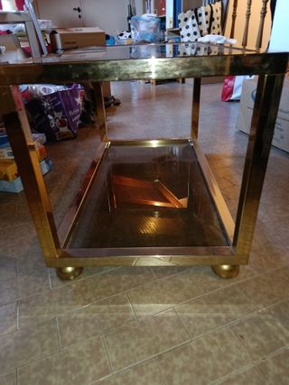 Tavolino/Carrello porta TV vetro e metallo