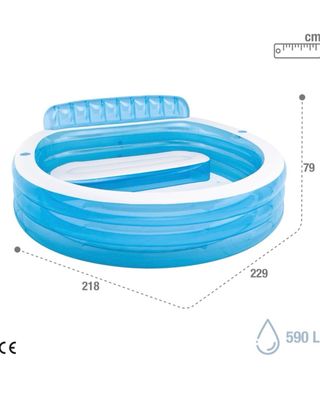 Piscina hinchable redonda con respaldo