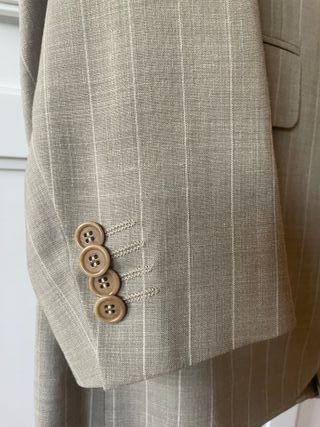 Traje de hombre beige raya diplomática Talla EU 48