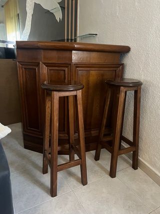 Barra de bar/isla cocina con 2 taburetes