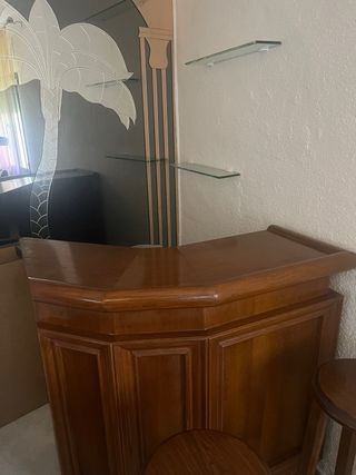 Barra de bar/isla cocina con 2 taburetes