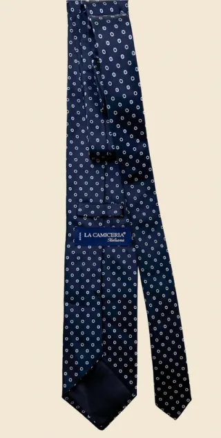 Cravatta La Camiceria Italiana Micro Pois Blu