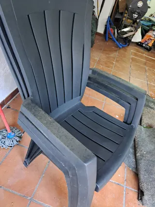 3 Sillas de Jardín Negras