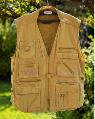 Chaleco safari multi-bolsillos beige