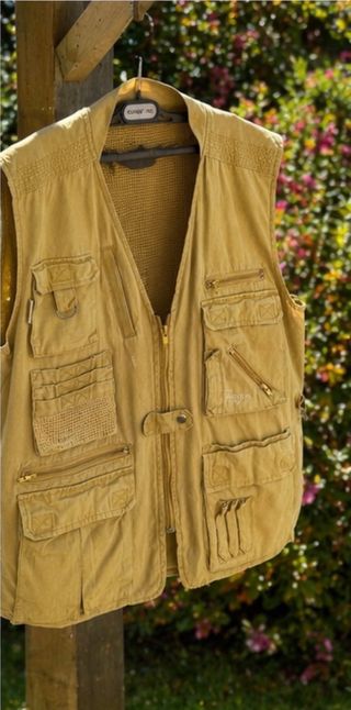 Chaleco safari multi-bolsillos beige
