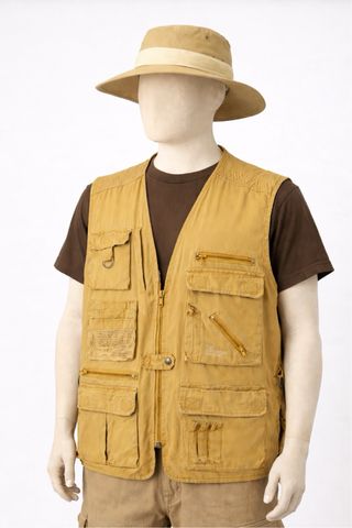 Chaleco safari multi-bolsillos beige