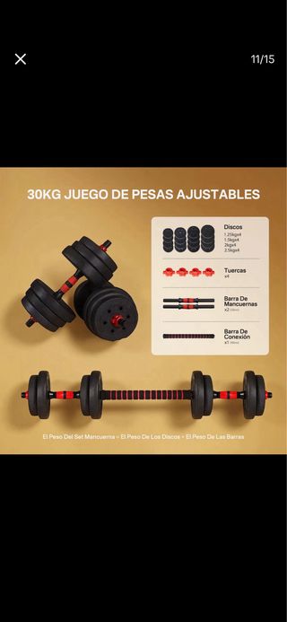 Set Mancuernas Ajustables 3 en 1 de 30kg