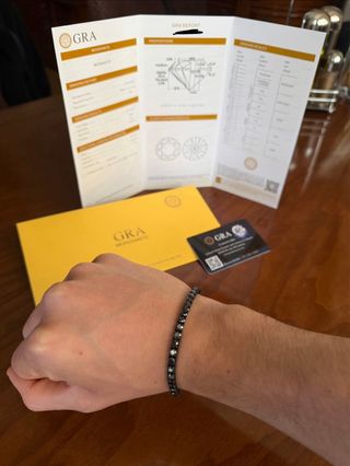 Pulsera Moissanite Negro 0.28ct 4mm