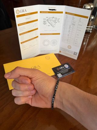 Pulsera Moissanite Negro 0.28ct 4mm