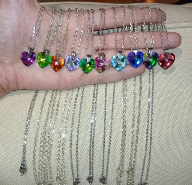 Collares Corazón Cristal Multicolor