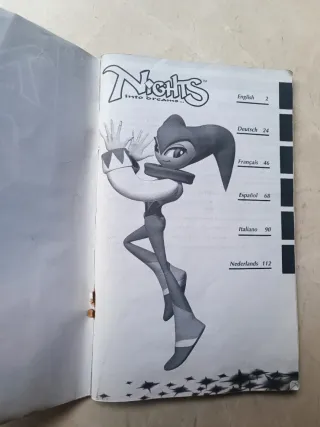 Nights into Dreams Sega Saturn Manual y CD dañado