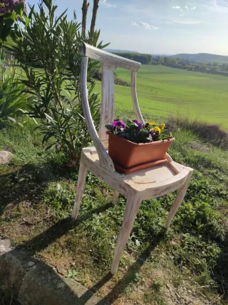 Silla Macetero Jardín Madera haya