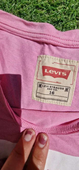 Camiseta Levi's Rosa Logo Blanco Talla 16 años