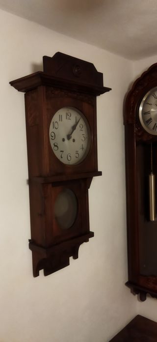 Reloj de Pared Antiguo Madera y Metal