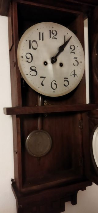 Reloj de Pared Antiguo Madera y Metal